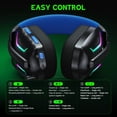 thumbnail image 6 of Vakedy Wireless Gaming Headset, 2.4GHz Wireless & Bluetooth Headphones with Noise Canceling Microphone, 60 Hour Playtime, 23ms Sync Latency for PS5 PS4 PC Switch Mac Phone, Blue, 6 of 8