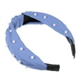 thumbnail image 7 of Unique Bargains 1 Pcs Hairband for Women Satin Knotted Pearl Headband Blue 1.1 Inch Wide, 7 of 7
