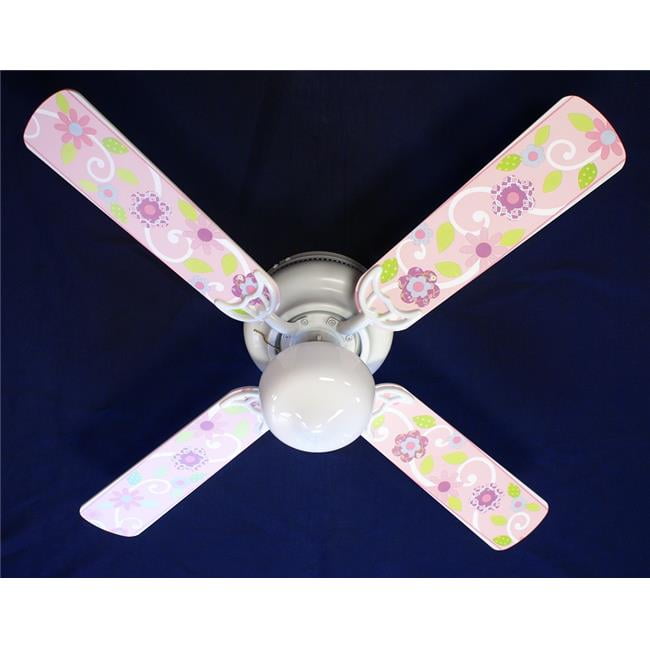 42 in. New Flowers Floral Decor Ceiling Fan, Pink & Purple Walmart