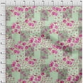 thumbnail image 4 of oneOone Cotton Cambric Light Green Fabric Florals Fabric For Sewing Printed Craft Fabric By The Yard 56 Inch Wide, 4 of 4