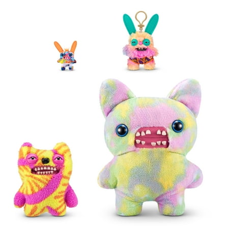 Set of 3 Fuggler Key Rings by ZURU Funny Ugly Monster, Plush, Collectible, Toy (3 Pack Random Assortment)