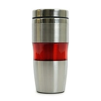 ImpecGear 16 Oz Double Wall Stainless Steel Tumbler, Slide Closure - Silver & Red