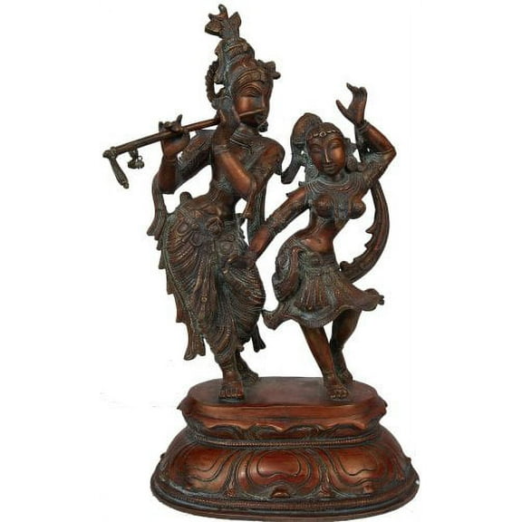 Dancing Radha Krishna - Brass Statue