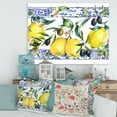 thumbnail image 2 of Designart ' Geometrical Pattern of Lemon Ornament On Blue II ' Tropical Canvas Wall Art Print, 2 of 4
