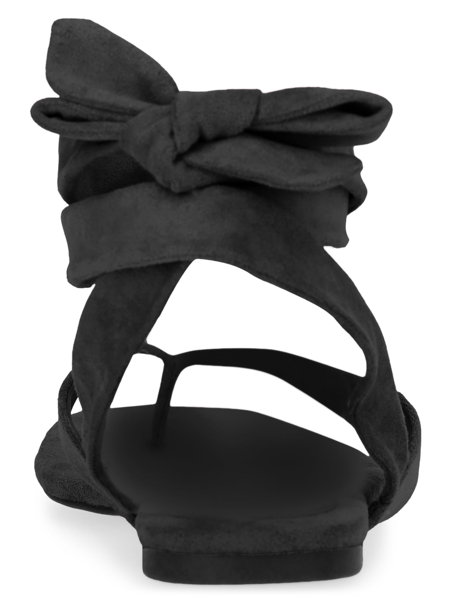 Scoop Women's Faux Suede Ankle Wrap Flat Sandals