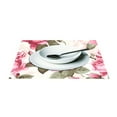 thumbnail image 3 of Roses Flower 4 PCs Placemats Set Linen Non-Slip Table Mat Rectangular Washable for Dining Kitchen Party 12"x18", 3 of 8
