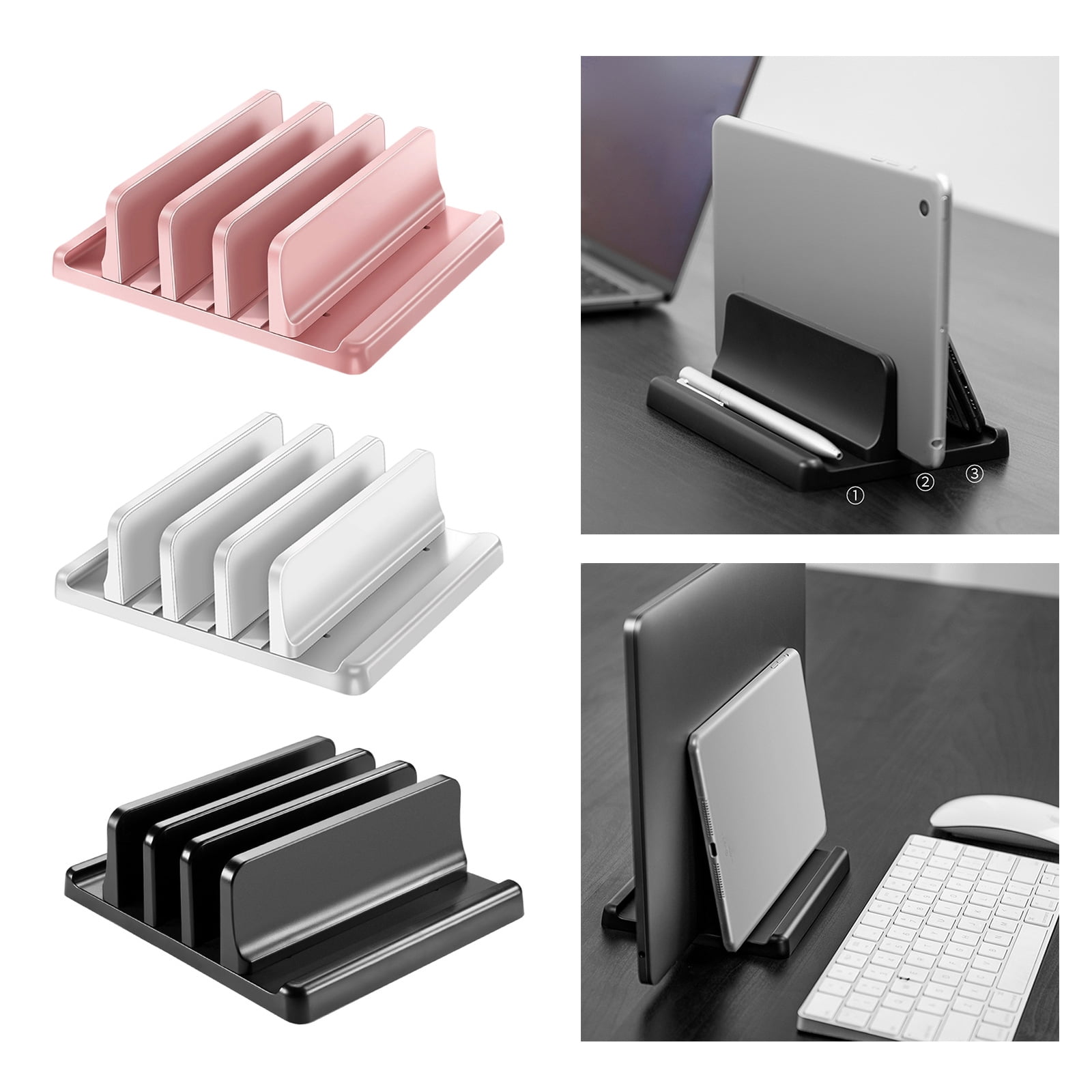 RUISINERY Vertical Laptop Stand Holder Adjustable Desktop Notebook Dock Space Saving Laptop Vertical Saving Dock Replacement