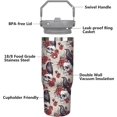 thumbnail image 4 of 30oz Halloween Tumbler with Top Handle and Straw, Stainless Steel Insulated Gohst Pumpkin Cup Halloween Skeleton Coofee Mug Gifts for Women Men, 4 of 6