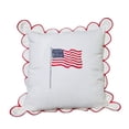 thumbnail image 2 of Yardvibe Patriotic Throw Pillow, 19.68"x19.68" Embroidered American Flag Scalloped Pillows for 4th of July Independence Day, Perfect for Home Sofa Couch Decor (A), 2 of 3