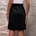 thumbnail image 4 of Womens Summer Skirts Casual High Waist A Line Skirt Skirt Cotton Linen Short Skirt with Pockets Elastic Waist Black XL, 4 of 6