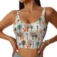 thumbnail image 1 of Balery Squirrels and Trees Pattern Racerback Sports Bras for Women - Padded Seamless High Impact Support for Yoga Gym Workout Fitness-Medium, 1 of 8