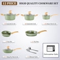 thumbnail image 7 of Sophia & William 12 Pieces Kitchen Nonstick Granite-Coated Cookware Set - Green, 7 of 7