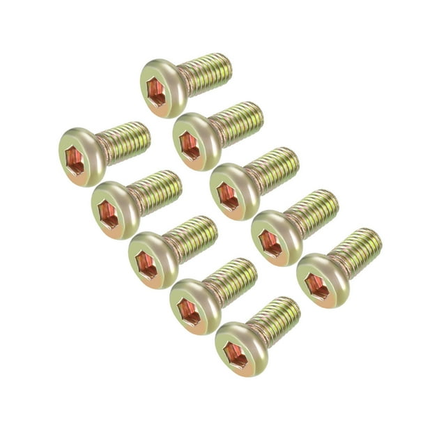 Tornillos de muebles M8x16mm con socket hexagonal, fijaciones galvanizadas, tornillos de rosca completa de acero al carbono, 20 piezas