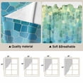 thumbnail image 3 of Turquoise Blue Teal Kitchen Window Curtains, Swag Curtains Valance for Bedroom Living Room Bathroom, Chic Stained Glass Texture Aesthetic Rod Pocket Window Curtain Block Drapes 2 Panels 36"x36", 3 of 9