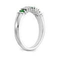 thumbnail image 6 of 14K White Gold Ring Band Wedding Diamond Round Emerald Green, Size 9, 6 of 7