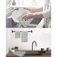 thumbnail image 5 of Farmhouse Kitchen Dish Towels for Drying Dishes Set of 3, Teal Blue Green Vintage Flower Leaf Plant Waffle Weave Microfiber Hand Tea Bathroom Towels Quick Dry & Absorbent Towel 15.7x23.6, 5 of 7