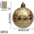 thumbnail image 3 of Axiiglly 6Pcs Christmas Balls Ornaments, 2.36" Shatterproof Glitter Christmas Balls, Embossed Plating Xmas Hanging Balls for Christmas Trees Decorations, Home Holiday Party Indoor Outdoor Decor, 3 of 7