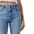 thumbnail image 3 of HIDDEN Women's Happi High Rise Distressed Light Wash Denim Flare Jeans-Blue / 28, 3 of 7