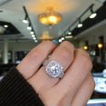 thumbnail image 4 of Gorgeous Round Cut Cubic Zircon 925 Silver Ring Engagement Jewelry Sz 6-10, 4 of 9