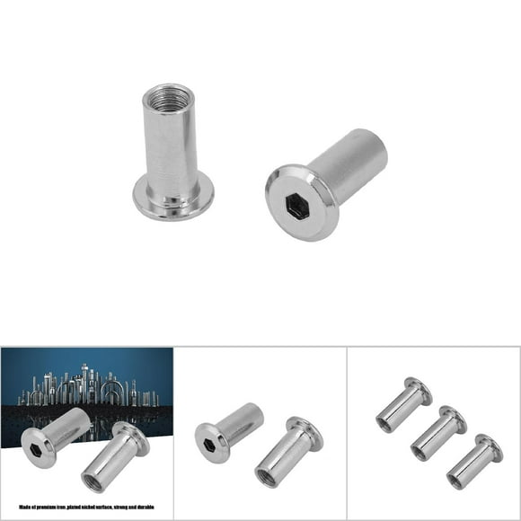 Flat Nuts Hex Nut, Furniture Hex Nuts, Flat Nuts Hex Nut, Iron Plated Nickel Furniture Hex Nuts Round Head For Connecting Furniture, Sofa, Hex Nuts
