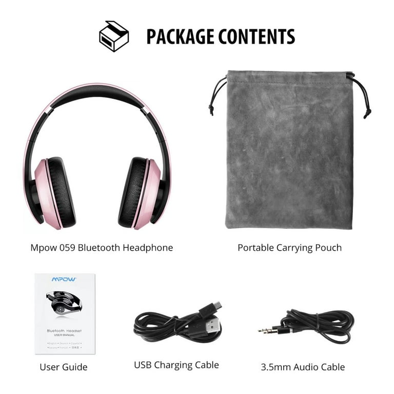 Mpow Bluetooth Headphones Over Ear, Noise Cancelling Hi-Fi Stereo Wireless  Headset, Foldable, Soft Memory-Protein Earmuffs, with Built-in Mic and  Wired Mode for PC/ Cell Phones/ TV