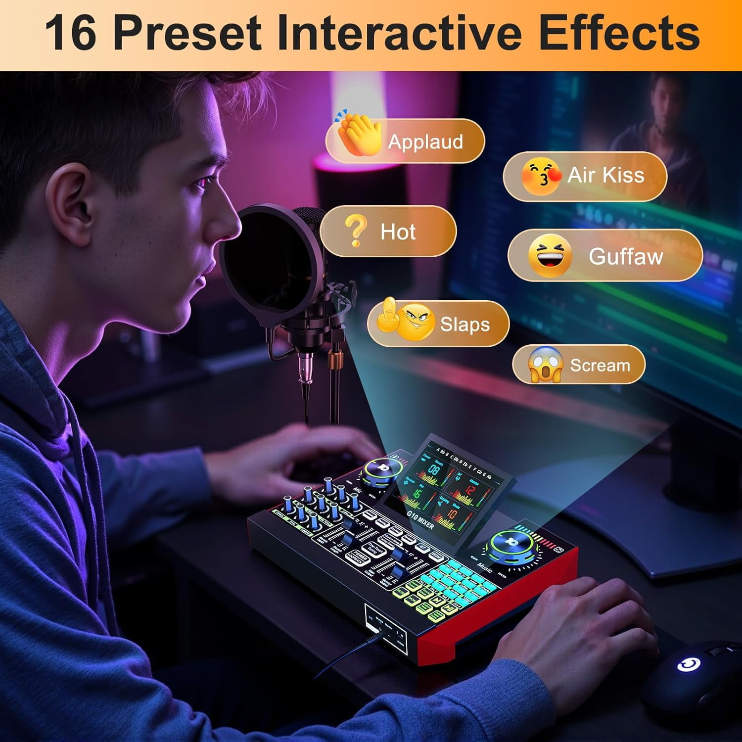 Tenlamp Podcast Microphone Kit BM800-G10 with Live Sound Card