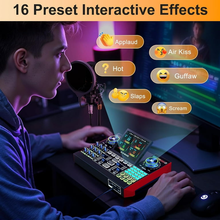 Tenlamp Podcast Microphone Kit BM800-G10 with Live Sound Card