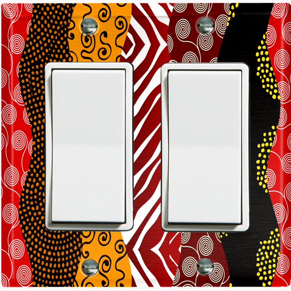 Metal Light Switch Plate Cover Colorful Safari African Tribal Art Pattern SFR036