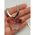 thumbnail image 5 of Butterfly Crystal Choker Necklace Silver Tone Carnelian Pendant Necklace, 5 of 5