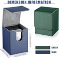 thumbnail image 3 of 2 cajas Cajas de cartas de baraja de cuero Tamaño grande para más de 100 cartas con funda Caja de juego de baraja para cartas coleccionables Caja de naipes compatible con MTG TCG (azul, verde, vertic, 3 of 5