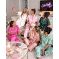 thumbnail image 6 of DAKIMOE Silk Satin Pajamas Set for Women Two-Piece Short Sleeve Shirt with Long Pajama Pant Set Soft Button Down Loungewear Nightwear Pjs Sleepwear for Women, 6 of 10