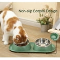 thumbnail image 3 of PETIMI Cat Bowl, Small Dog Bowls, Cat Food Bowl with 2 Removable Stainless Steel Feeding Bowls, Suitable for Small and Medium Sized Pets（Green）, 3 of 7