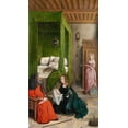 thumbnail image 2 of Flandes, Juan de 15x24 Gold Ornate Wood Framed with Double Matting Museum Art Print Titled - The Birth and Naming of John the Baptist, 2 of 4
