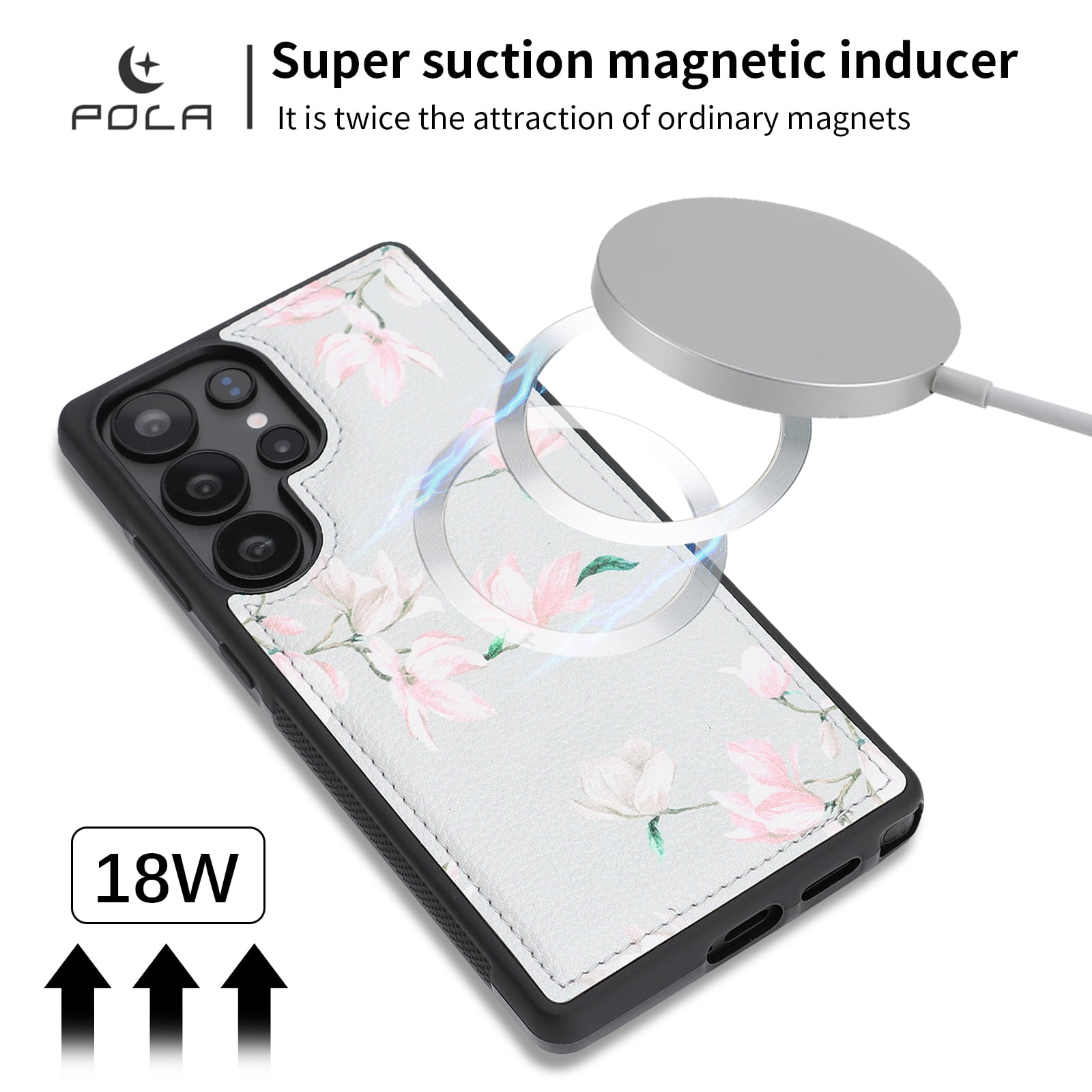 TECH CIRCLE 2-in-1 Wallet Case for Galaxy S23 (6.1", 2023), Detachable Magnetic Back Cover, PU Leather Flip Flower Phone Case with 15 Card Slots, Zipper Pocket, Wrist/Shoulder Strap, Gray