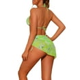 thumbnail image 3 of INSPIRAR CHIC Conjuntos de Bikini de 3 Piezas con Tie Dye para Mujeres, Trajes de Baño Halter de Triángulo con Sarong y Falda de Playa, Traje de Baño Talla X-Large Amarillo Verde, 3 of 5