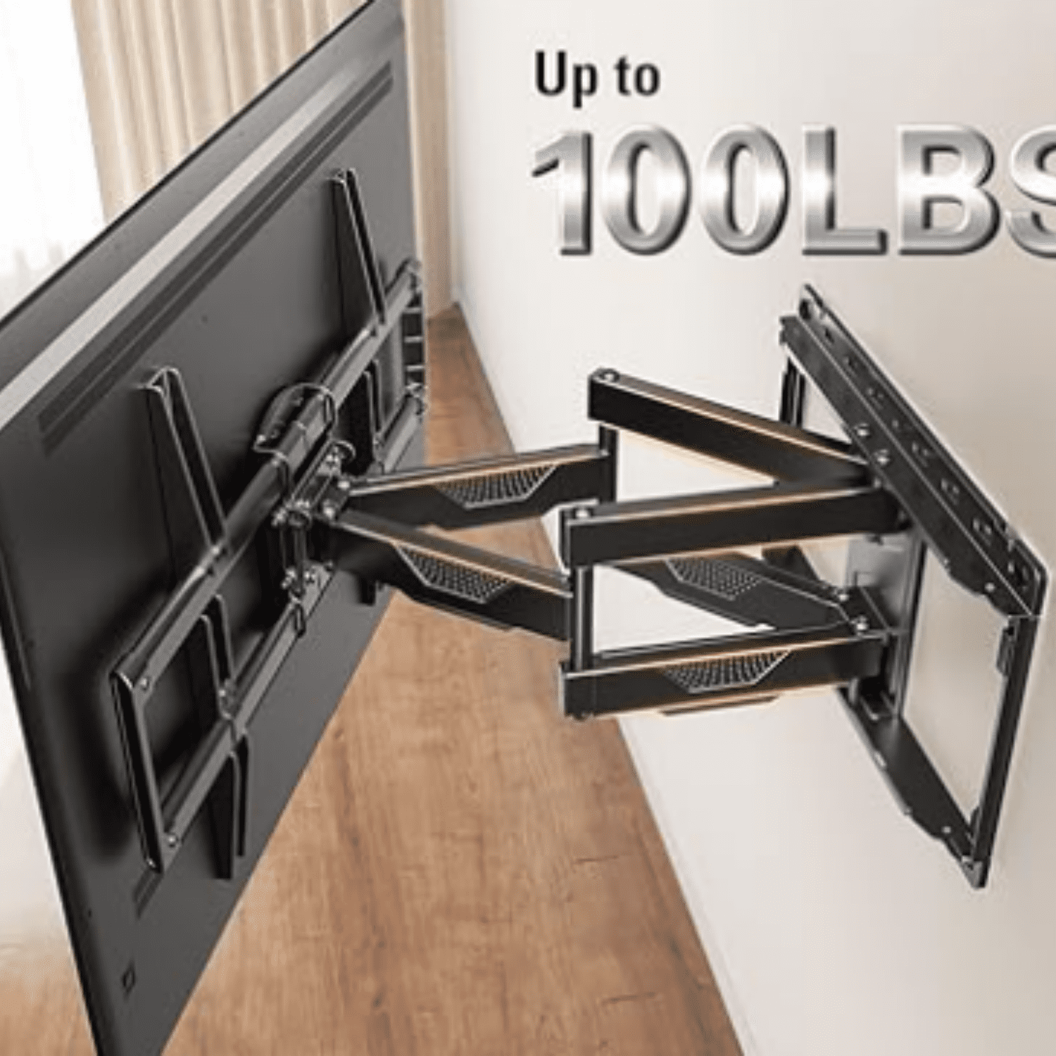 Listed TV Wall Mount for Most 42-84 Inch TV, Full Motion TV Mount with Swivel and Tilt, TV Bracket with Articulating Dual Arms, Fits 16inch Studs, Max VESA 600X400 mm, 100 lbs