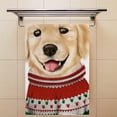 thumbnail image 4 of Soft Hand Fingertip Towels, 2 Pcs Face Bath Towels Cute Golden Retriever Dog in Christmas Sweater Absorbent Washcloths for Bathroom Hotel Kitchen, 30"x15", 4 of 6
