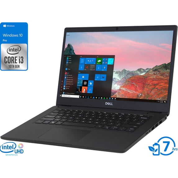 Dell Latitude 3410 Notebook, 14" HD Display, Intel Core i3-10110U Upto 4.1GHz, 4GB RAM, 128GB SSD, HDMI, DisplayPort via USB-C, Card Reader, Wi-Fi, Bluetooth, Windows 10 Pro