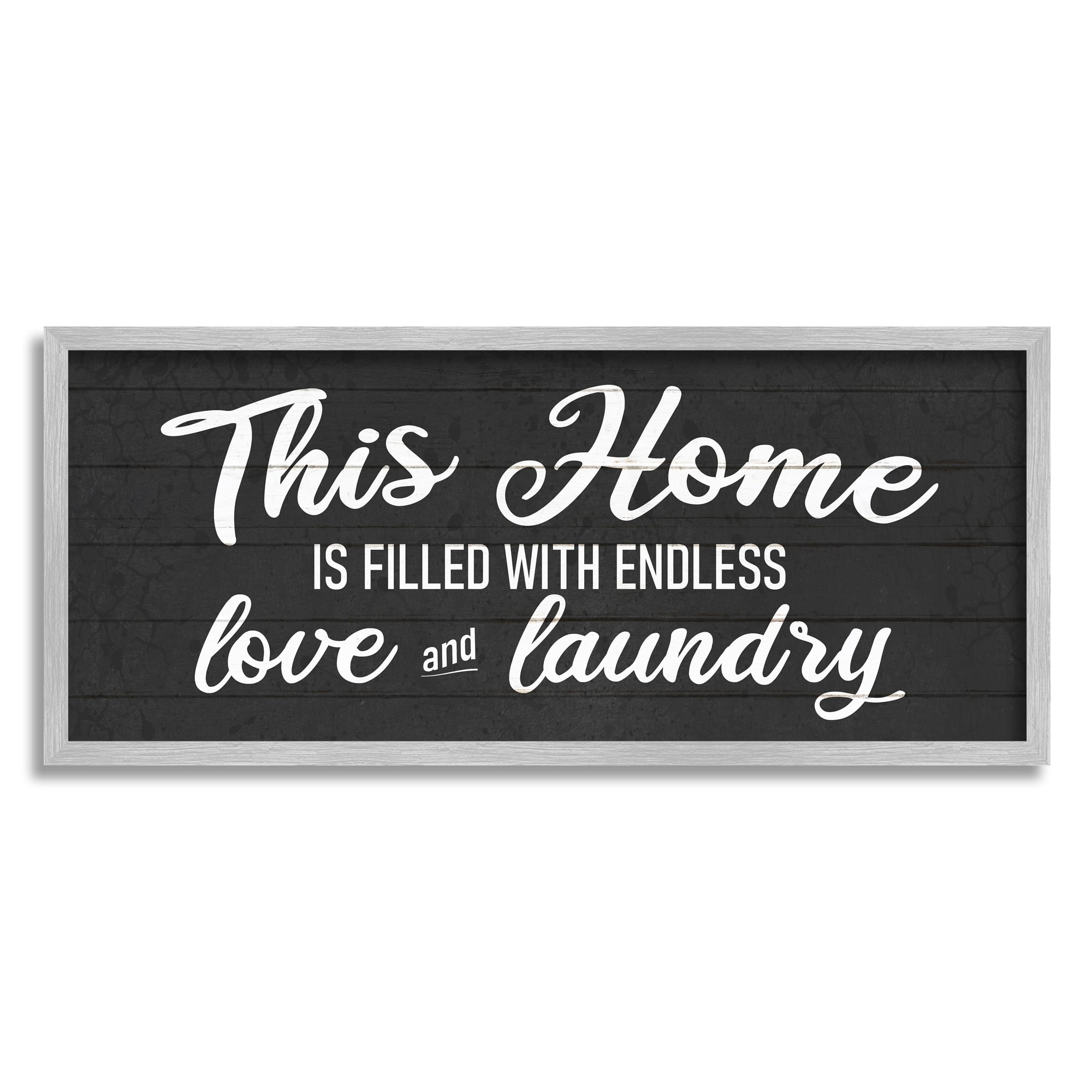 Stupell Industries Laundry Room Home Text Sign Typography Rustic Design Framed Wall Art, 30 x 13, Design by Kim Allen
