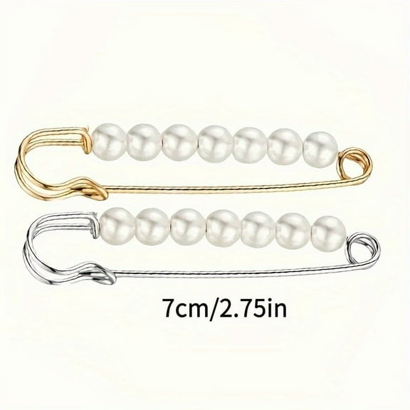 4PCS Faux Pearl Shawl and Scarf Pin Set, Elegant Hijab Safety Clips, Waist Buckle Clasps, Stylish Brooch Accessories for Sweaters, Coats, and Women’s Clothing