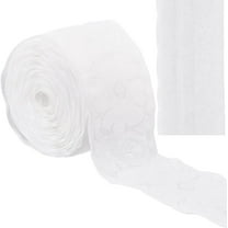 5.5 Yards White Stretch Lace Ribbon Trim 2-1/8 inch Wide Non Slip Floral Pattern Elastic Webbing Knitting Sewing Lace Trim Edge Trimming