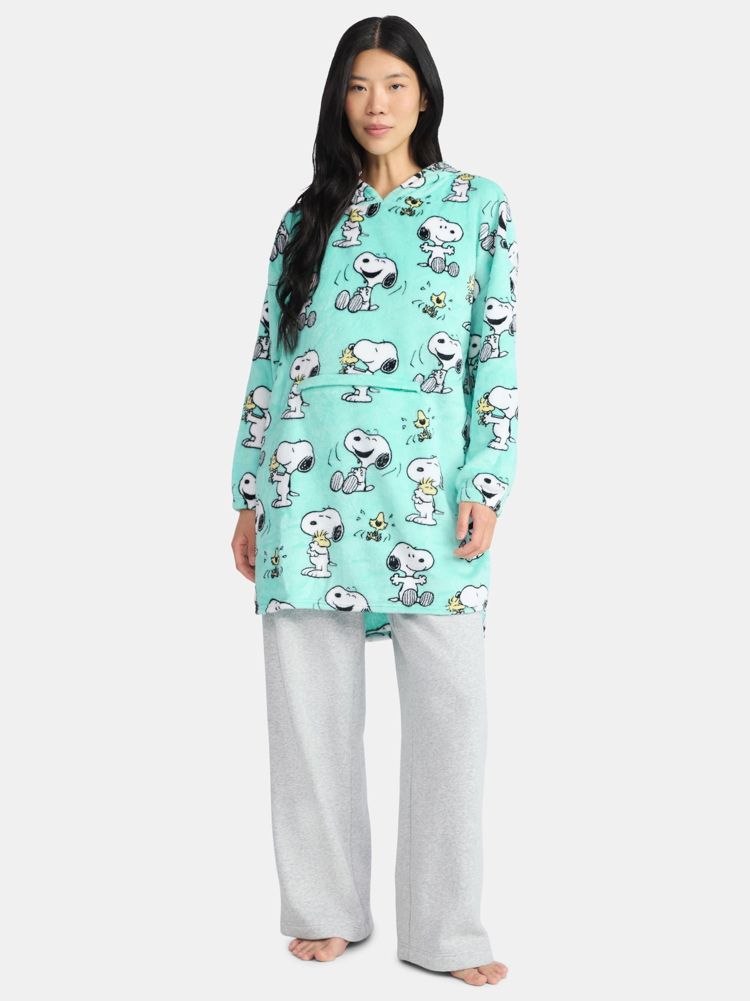 Peanuts Snoopy Plush Hooded Lounger, Women's and Women's Plus