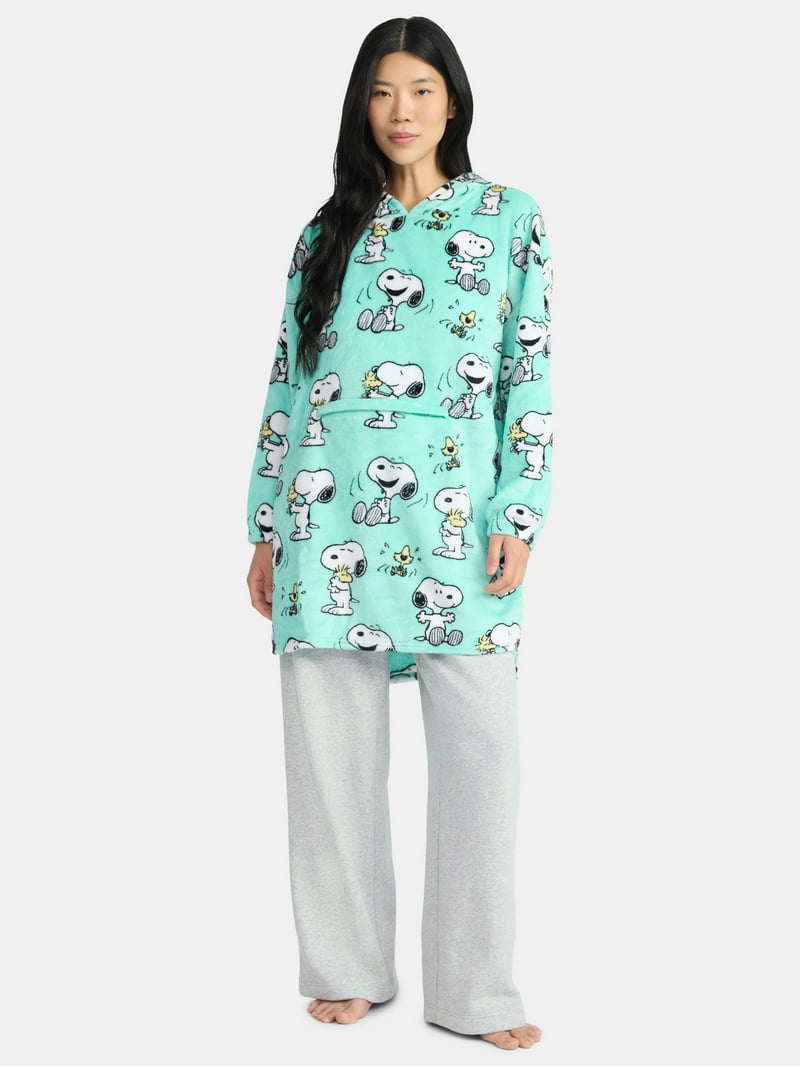 Peanuts Snoopy Plush Hooded Lounger, Women's and Women's Plus