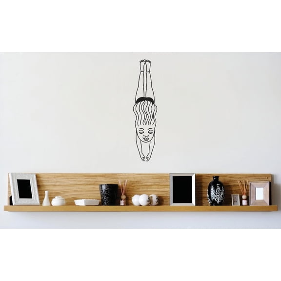 Vinyl Wall Decal Sticker : Girl Swimming Diving Teen Kids Bedroom Image Picture Art Peel & Stick Mural 16x40 Inches