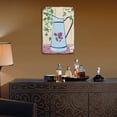 thumbnail image 6 of Country Kitchen Wall Decor Vintage Style Plaque Poster French Kitchen Art Flower Vase Decor Retro Digital Print Aluminum Retro Metal Sign Blue Enamel Pitcher Roses 8x5.5 Inch, 6 of 8