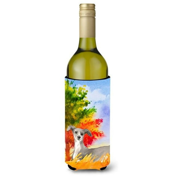 Fall Italian Greyhound Wine Bottle Beverage Insulator Hugger