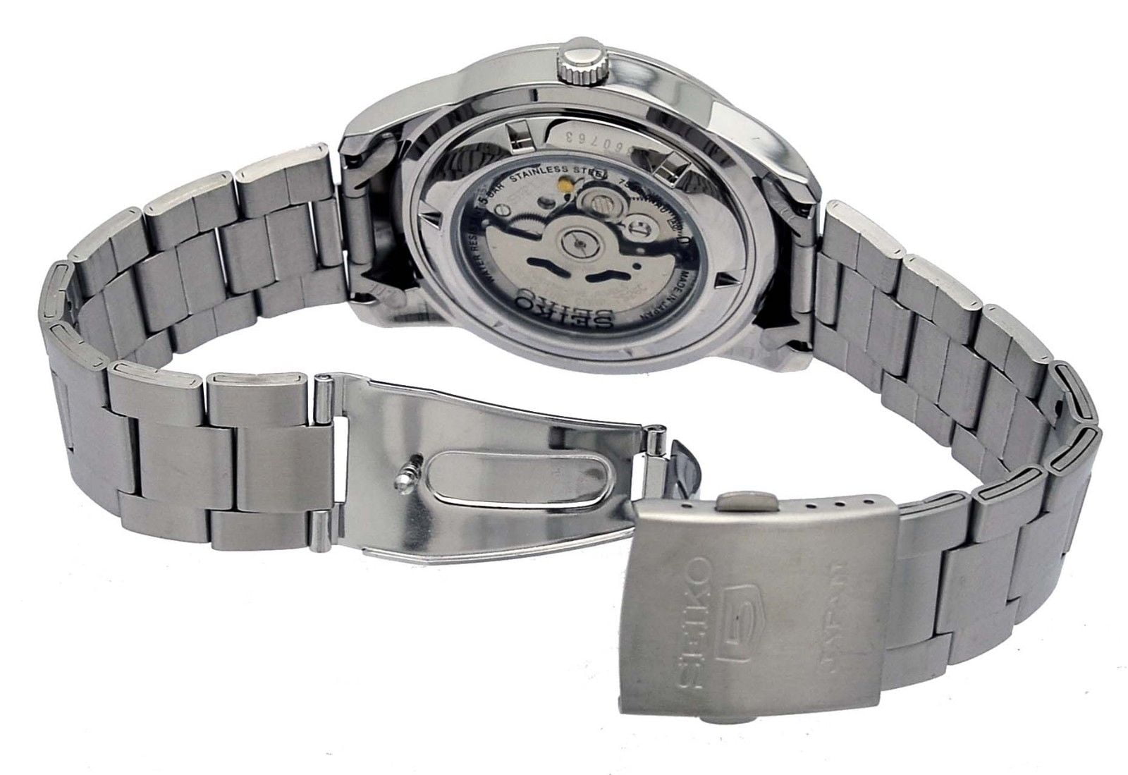 Seiko 5 SNKN09J1 Men's Japan Silver Tone Silver Dial Day Date Automatic  Watch - Walmart.com