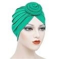 thumbnail image 2 of Turban Africain Ingénieux Pré-Noué Élégant Haute Élasticité Mode Couvre-Chef Foulards Couvre-Cheveux pour Femmes Vert, 2 of 5