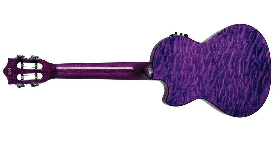 Lanikai QM-PUCEC Quilted Maple Purple Stain Concert Acoustic-Electric Ukulele