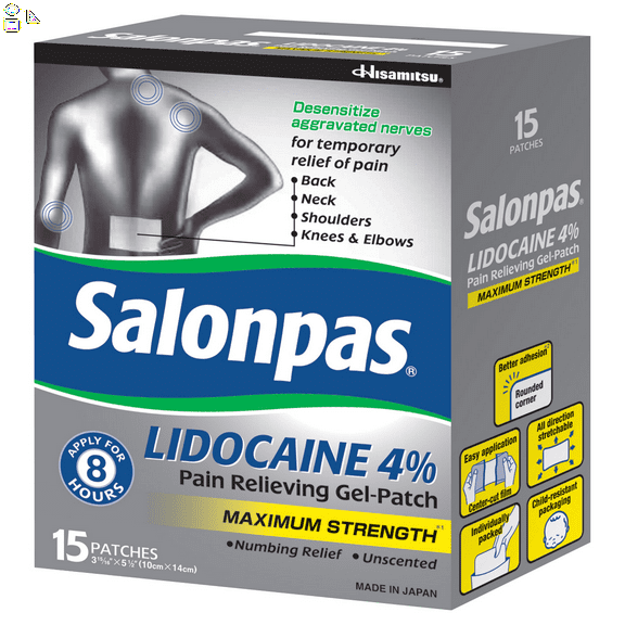 Salonpas Licodaine Pain Relieving Maximum Strength Gel Patch - 15 Patches